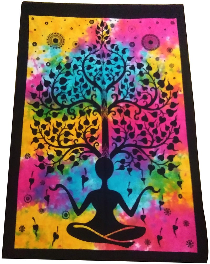 Purpledip Cotton Wall Poster Beach Throw 'Tree Of Life': Bohemian Hanging Tapestry (20035) - Image 5