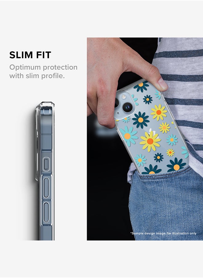 Stylizedd - Classic Clear Case for Apple iPhone 15 Plus Hybrid Soft Case Flexible Edges Anti Drop TPU PC Gel Thin Transparent Cover - Digital Camo Full Print - Image 1