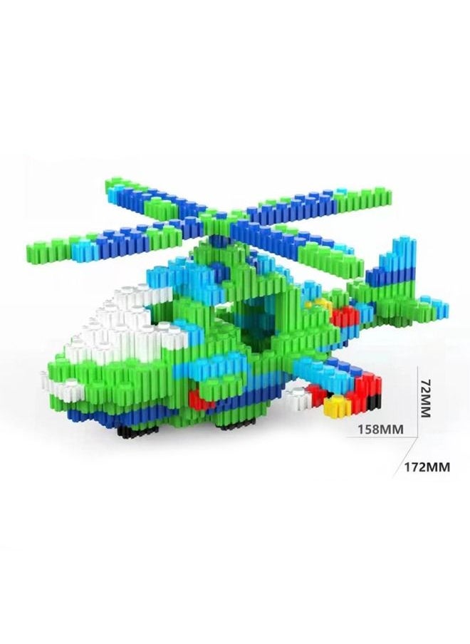 633-Piece Educational Toys Small Particles Granule Assembled Building Blocks, Helicopter Model Assembling Building Blocks Early Intelligent Toys For Children 6+ Years  - Image 2