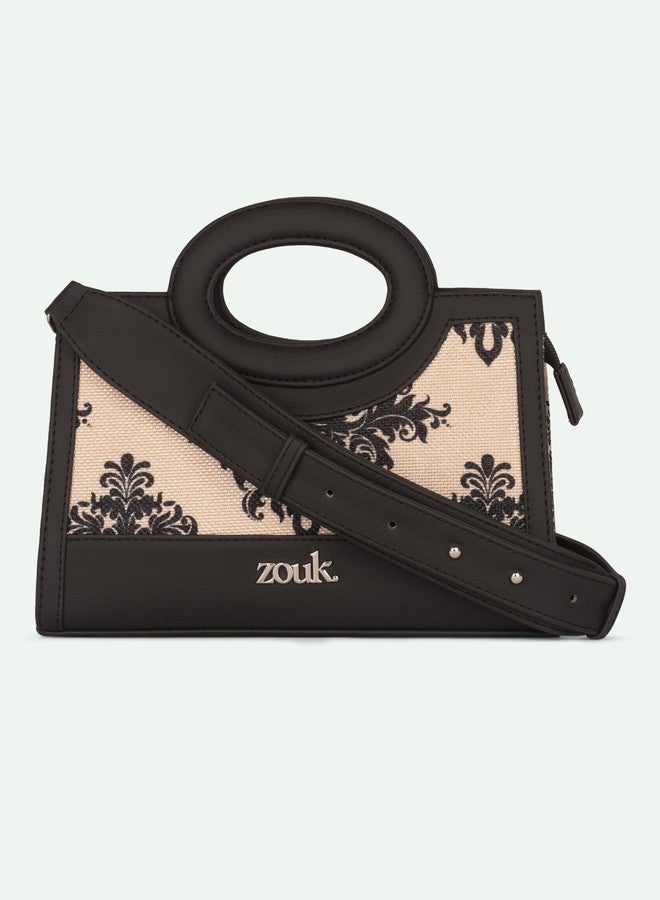 ZOUK حقيبة زوك زوي كروس بودي أنيقة للنساء | محفظة | حزام قابل للفصل | مقاومة للماء | حقيبة جانبية عصرية للبنات | صغيرة وأنيقة | نقش مغولي - Image 4