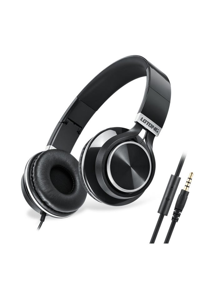 Lesong T8 Mobile Phone Headset Head-mounted Computer Headset Single Hole Notebook With Microphone Voice Call Heavy Bass Trend-Color:Black  - Image 1