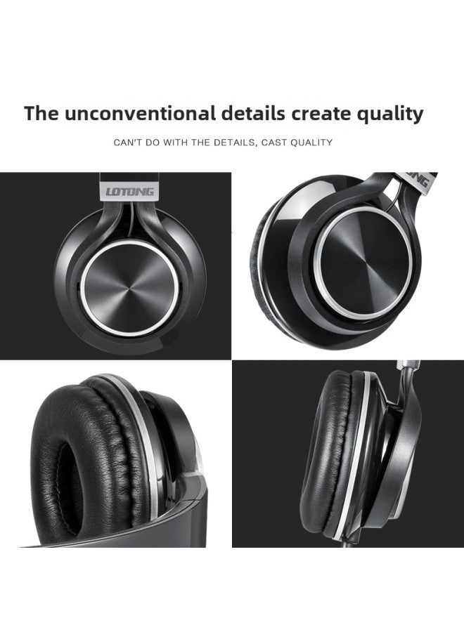 Lesong T8 Mobile Phone Headset Head-mounted Computer Headset Single Hole Notebook With Microphone Voice Call Heavy Bass Trend-Color:Black  - Image 5
