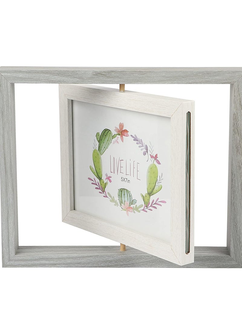 إطار صور دوار مزدوج الوجه - تصميم خشبي أنيق للمنزل والمكتب - Image 4