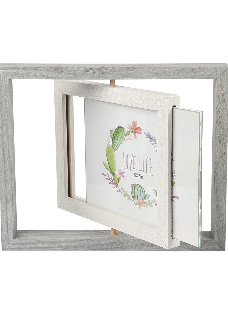 إطار صور دوار مزدوج الوجه - تصميم خشبي أنيق للمنزل والمكتب - Image 2