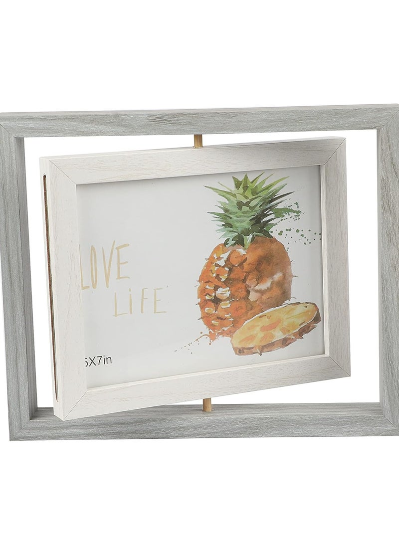 إطار صور دوار مزدوج الوجه - تصميم خشبي أنيق للمنزل والمكتب - Image 3