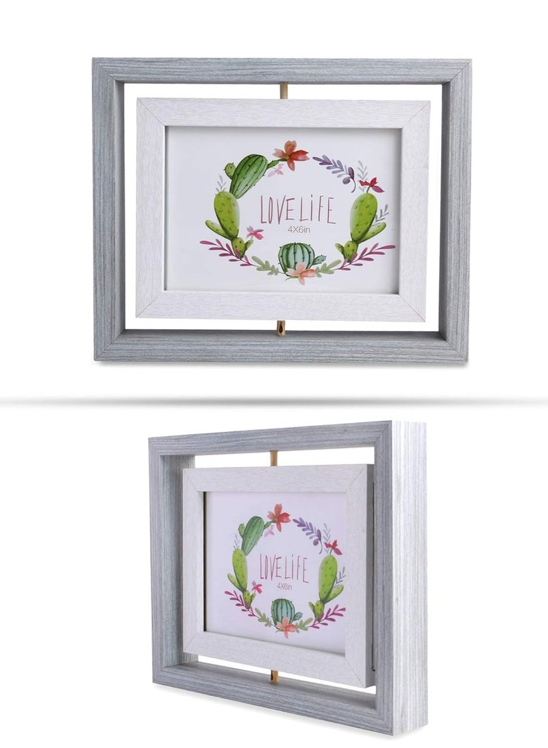 إطار صور دوار مزدوج الوجه - تصميم خشبي أنيق للمنزل والمكتب - Image 5