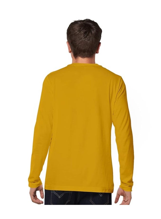 OPLU Store Men's Regular Fit Cotton Printed Tshirt,Yellow,M - Image 2