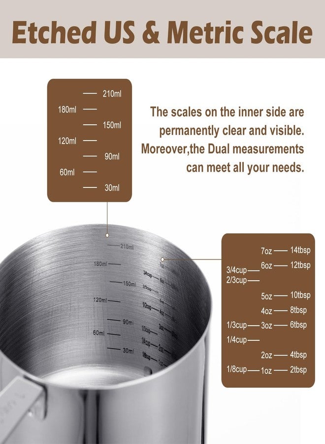 Funnymoom 5 Pcs 1/8, 1/4, 1/3, 1/2, 1 Cup Pet Scoops, Stainless Steel Measuring Cups Metal Dog Cat Scooper with Inner Precision Scale Measurement - Image 3