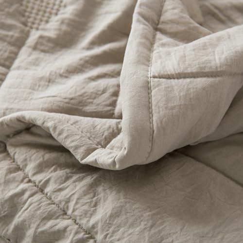 ANNA.Z HOME King Quilt Set, 3 Pieces Lightweight Microfiber Bedspread with 2 Pillow Shams, All Season Coverlet Bedding – Taupe King Set - Image 5