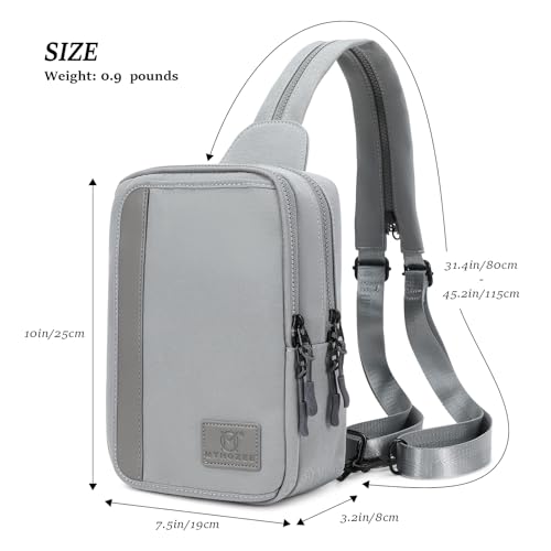 MYHOZEE 2 in 1 Crossbody Bags for Women Men Sling Diaper Bag Backpack Purse Nylon Cross Body Bag for Woman with Water Bottle Pocket and Wipes Pouch Large Front Chest Shoulder Bag Purses Fanny Packs, Grey - Image 3