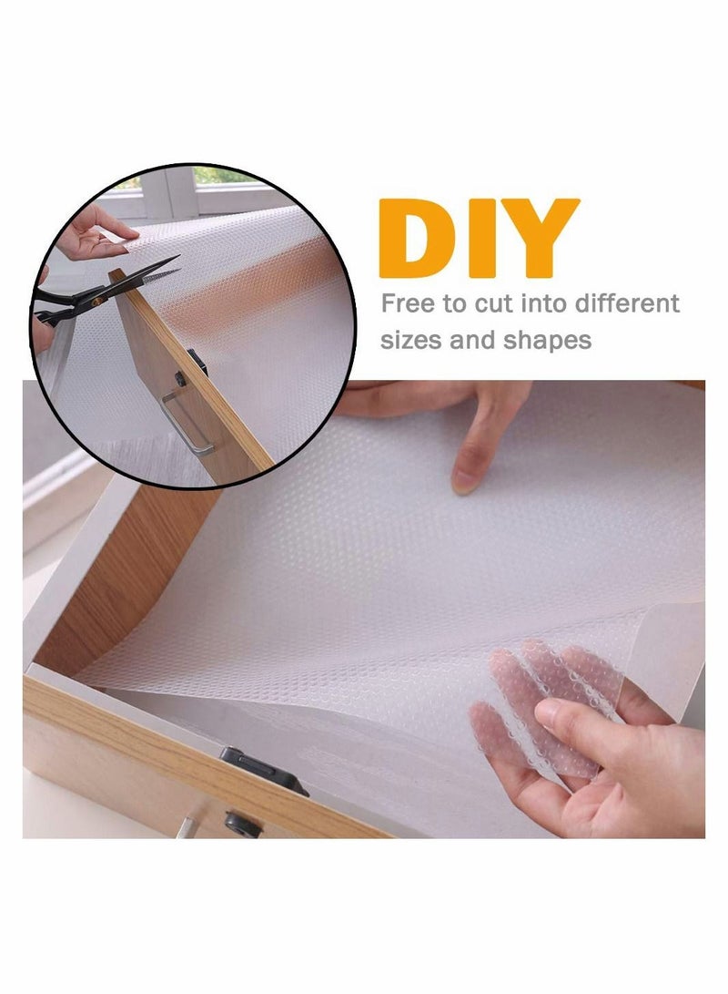 SYOSI Shelf Liner, Non-Adhesive EVA Drawer Mat Liner Roll for Bathroom, Kitchen, Desk, Decorative Shelves 17.7×118 Inch Clear - Image 2