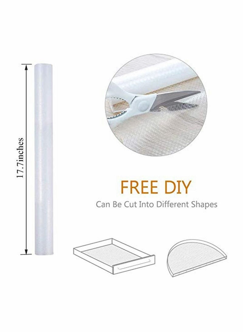 SYOSI Shelf Liner, Non-Adhesive EVA Drawer Mat Liner Roll for Bathroom, Kitchen, Desk, Decorative Shelves 17.7×118 Inch Clear - Image 5