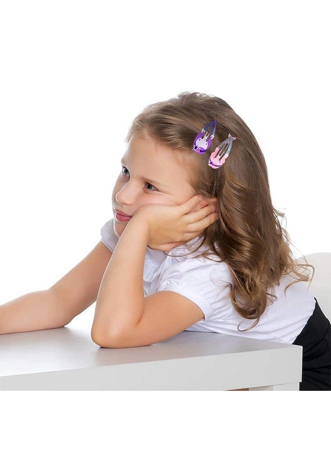 Ash & Roh® Hair Clips for Girls,100 Pcs No Slip Metal Snap Hair Clips Barrettes for Kids Teens Women, Cute Candy Color Cartoon Design Hair Pins (Animals Fruits Crowns Stars) - Image 4