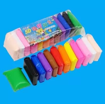 Eclet (Pack of 12) Air Dry Clay, Colorful Children Soft Clay, Creative Art Crafts, Gifts for Kids-Multi Color. Non-Toxic Modeling Magic Fluffy Foam Bouncing Clay Putty Kit for Kids with Tools .90 - Image 1