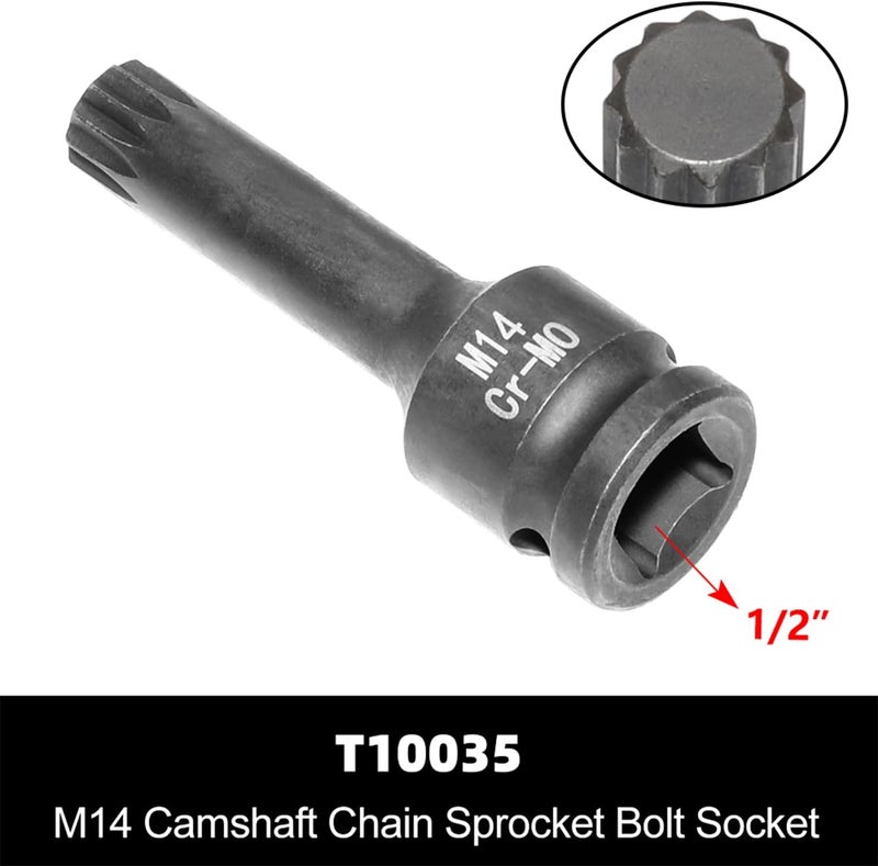 DPTOOL Camshaft Timing Tool Set Compatible with Audi VW 2.0T, 2.4, 2.8, 3.0T, 3.2T, 4.2, 5.2 Engine T40133 T40070 T40026 T40071 T40058 T10172 T40069 T10035 with T40079 T40269 T40297 Camshaft Adjuster Key - Image 5