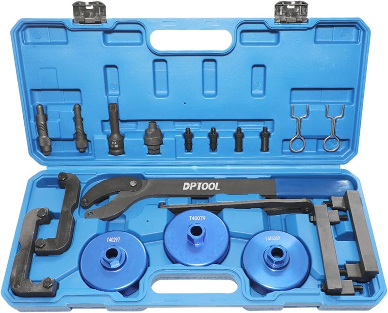 DPTOOL Camshaft Timing Tool Set Compatible with Audi VW 2.0T, 2.4, 2.8, 3.0T, 3.2T, 4.2, 5.2 Engine T40133 T40070 T40026 T40071 T40058 T10172 T40069 T10035 with T40079 T40269 T40297 Camshaft Adjuster Key - Image 1
