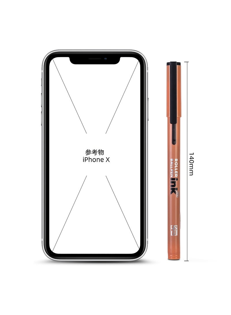 Deli Black Rollerball Pen 0.5mm , Quick Dry , Smooth Writing for Note Taking , Journaling , Drawing , Pack of 12 Pens - Image 2