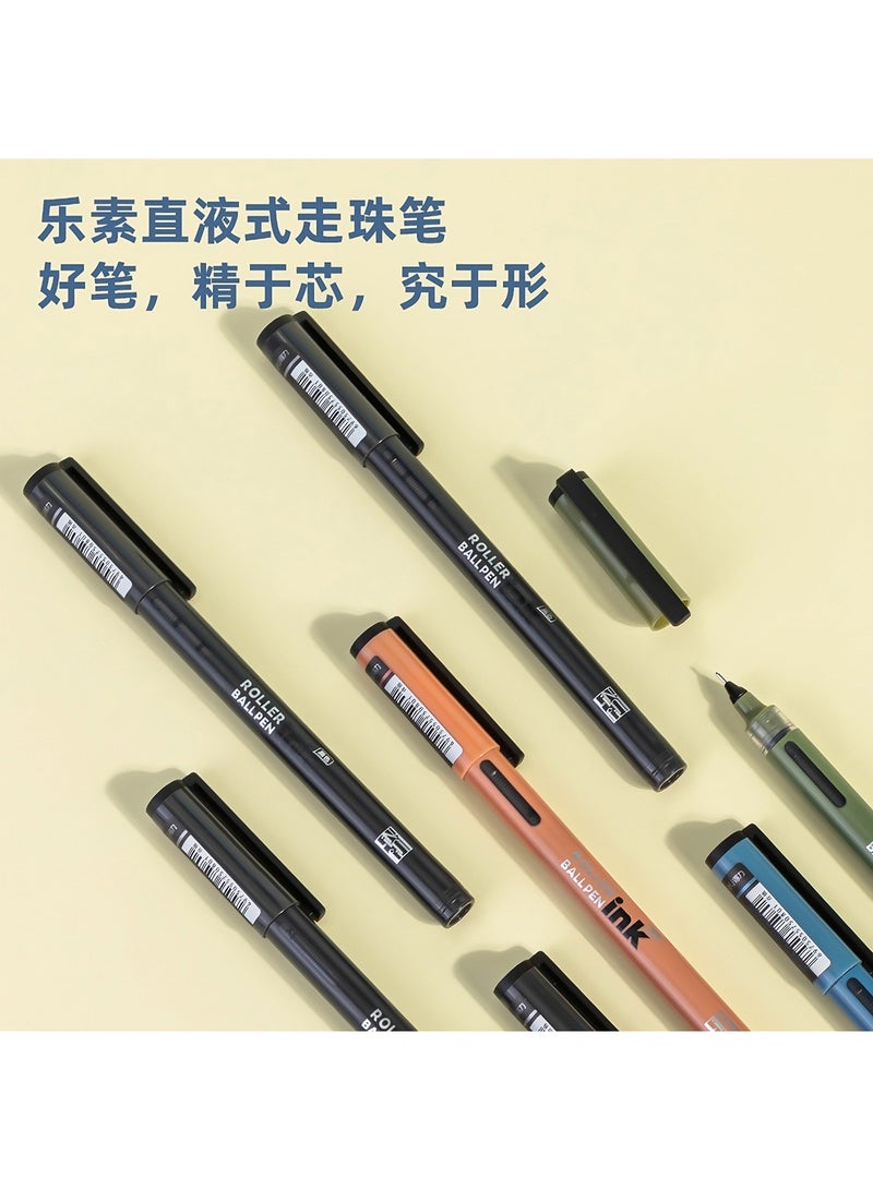 Deli Black Rollerball Pen 0.5mm , Quick Dry , Smooth Writing for Note Taking , Journaling , Drawing , Pack of 12 Pens - Image 4