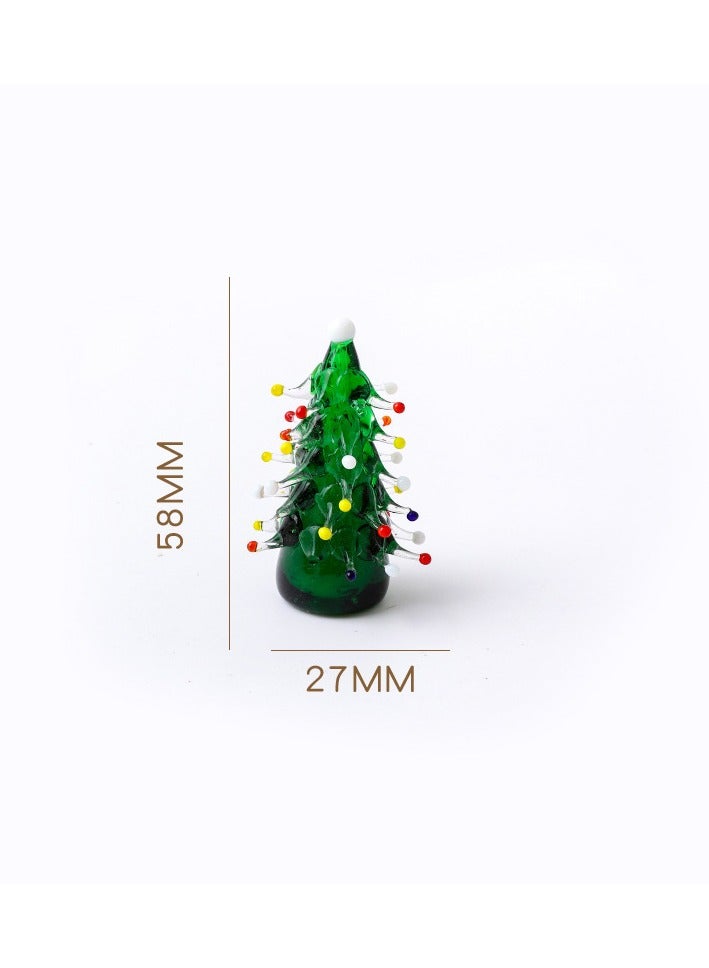 Christmas Glass Ornament Christmas Tree Santa Claus Creative Home Cartoon Mini Ornament  - Image 1