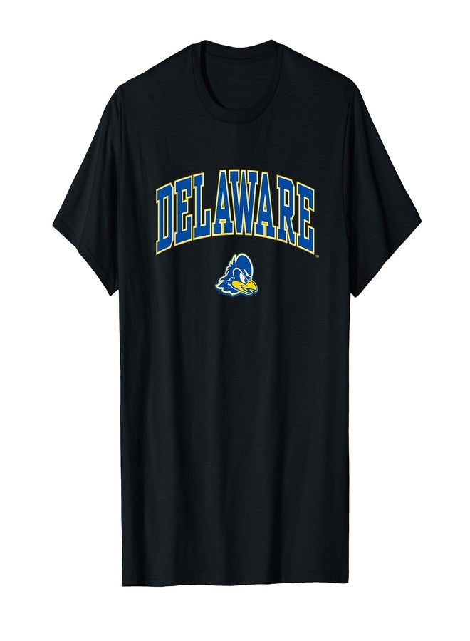 Elite Authentics Delaware Fightin' Blue Hens Arch Over Black T-Shirt Small - Image 1