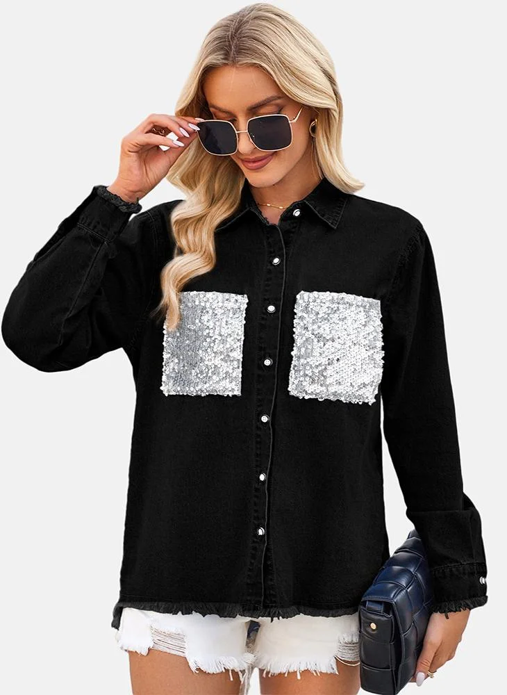 يونيكي Black Plain Regular Fit Shirt