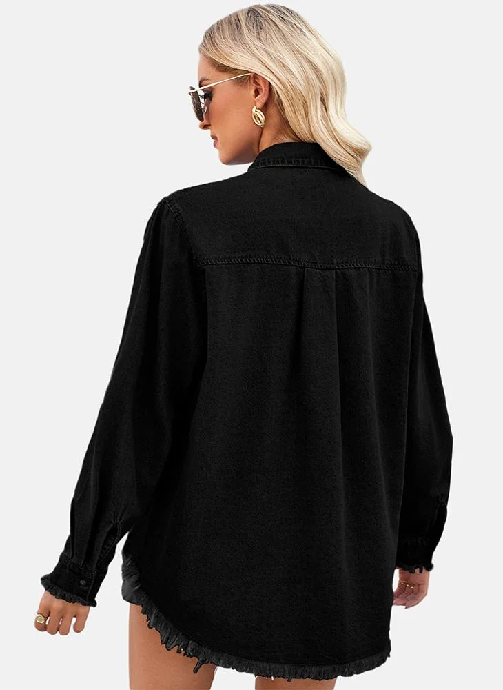 يونيكي Black Plain Regular Fit Shirt