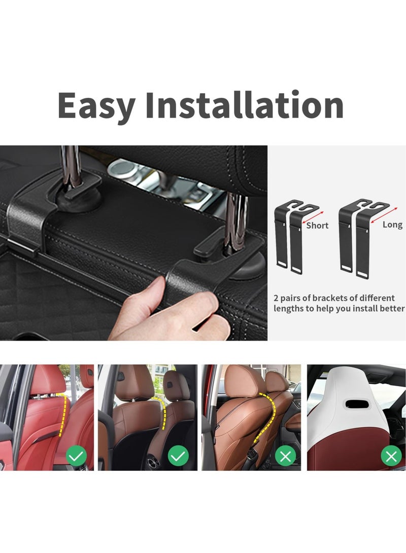 Excefore Car Back Seat Storage Organizers, with 2 Drink Cup Holder, Tissue Box and Storage Box Hook, Auto Multi Functional Storage, for Kids, Men, Women and Travel (Black) - Image 5