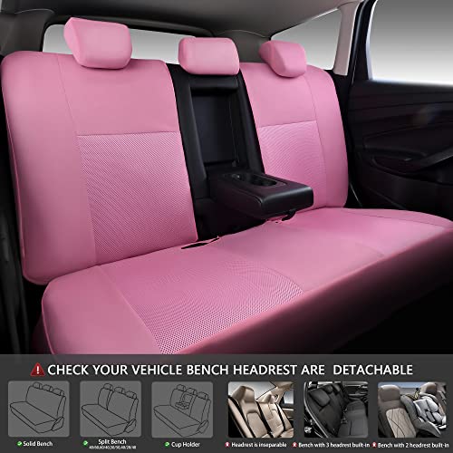 CAR PASS Pink Car Seat Cover Full Sets, Air Breath in Summer Mesh Seat Cover 5mm Sponge Airbag Composite, Cute for Women Girly, Universal Fit SUV, Vans, sedans,Trucks, Automotive Interior All Pink - Image 3