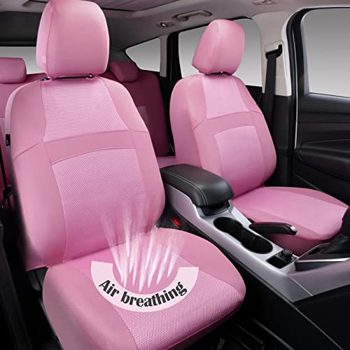 CAR PASS Pink Car Seat Cover Full Sets, Air Breath in Summer Mesh Seat Cover 5mm Sponge Airbag Composite, Cute for Women Girly, Universal Fit SUV, Vans, sedans,Trucks, Automotive Interior All Pink - Image 5