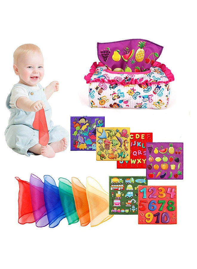 Tissue Box Baby Toy Montessori Toys for 6 to 12 Months Baby Toys Sensory Toy for Babies Toddlers  - Image 1