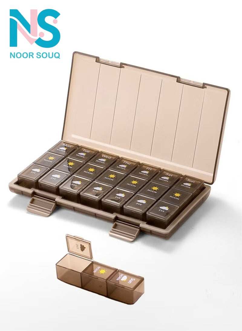 سوق نور علبة حبوب محمولة، مقاومة للماء والعفن، صندوق يومي للأدوية، مثالية لتخزين الأدوية، الفيتامينات والمكملات – منظم حبوب لسبعة أيام. - Image 1