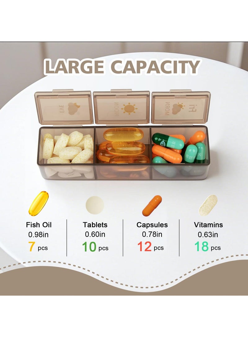 سوق نور علبة حبوب محمولة، مقاومة للماء والعفن، صندوق يومي للأدوية، مثالية لتخزين الأدوية، الفيتامينات والمكملات – منظم حبوب لسبعة أيام. - Image 3