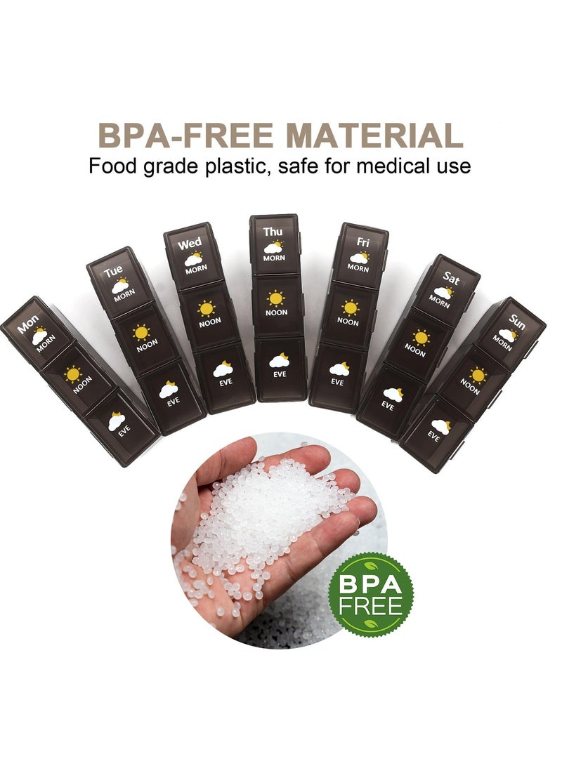 سوق نور علبة حبوب محمولة، مقاومة للماء والعفن، صندوق يومي للأدوية، مثالية لتخزين الأدوية، الفيتامينات والمكملات – منظم حبوب لسبعة أيام. - Image 4