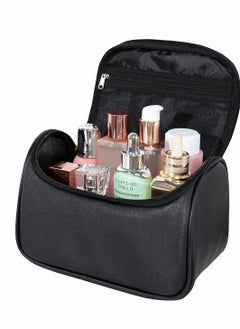 KASTWAVE Makeup Bag, Leather Makeup Bag Large Deep Handbag Traveling Cosmetic Organizer for Women and Girls, Make up Waterproof Travel Bags Large Cosmetic Case Organizer are Easy to Carry (Black)  - Image 5