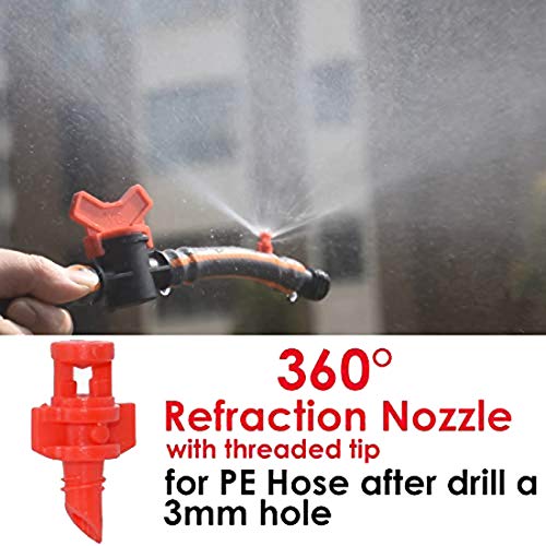 DIY Crafts 12 Pcs Micro Garden Lawn Water Spray Misting Nozzle Sprinkler Irrigation System (3-21 Pcs of 90 Degree, 180 Degree, 360 Degree) (Pack Of 3 Pcs, Misting Nozzale) - Image 4