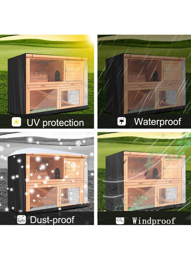 إف إل آر غطاء قفص الأرانب FLR بطول 48 بوصة × عمق 20 بوصة × ارتفاع 41 بوصة، غطاء غبار لقفص الأرانب بطابقين بطول 4 أقدام، غطاء مقاوم للماء والرياح - Image 2