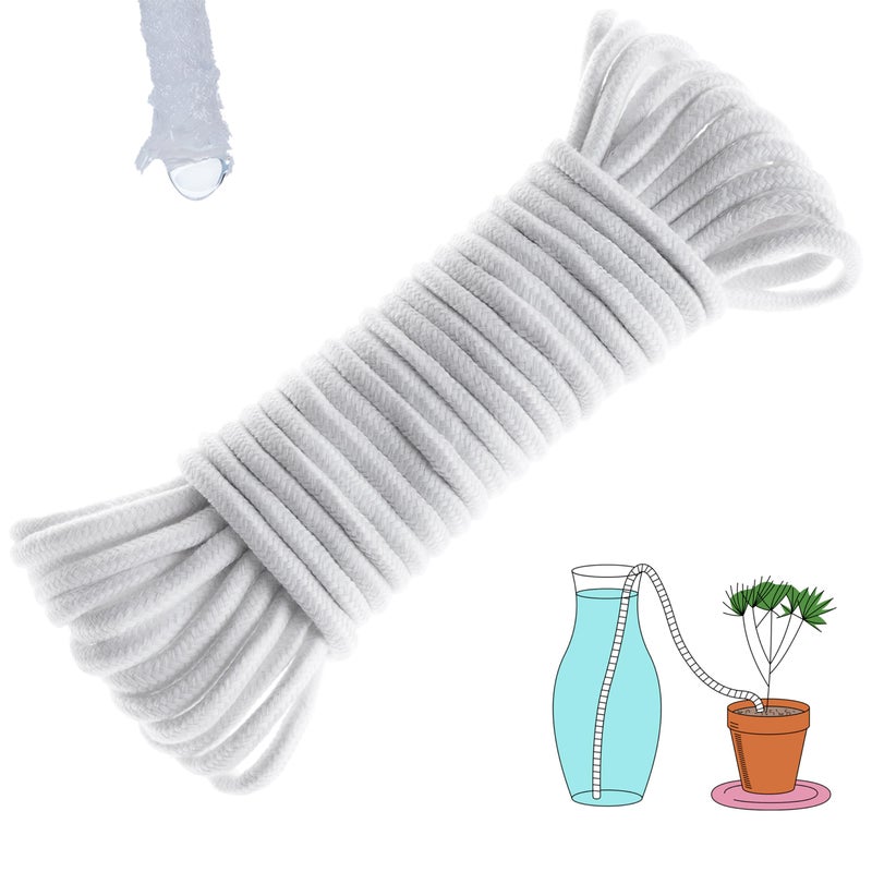 ORIMERC 50ft 1/4 inch Plants Self Watering Capillary Wick Rope Cord DIY Vacation Potted Flower Sitter Hydroponic Wicking Planter Pot Garden Seeds Starting Seedling Automatic Waterer System Device Line 50 feet (1/4 inch) - Image 1