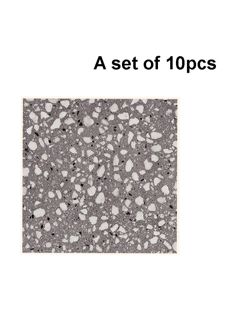 10pcs set Kitchen Oil-proof Terrazzo Stickers Self-adhesive Tile Stove High Temperature Wall Stickers Quartz Stone Wallpaper 30*30cm  - Image 1