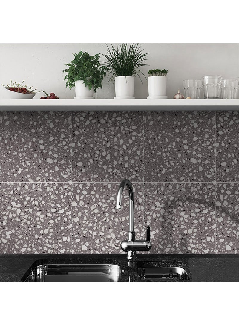10pcs set Kitchen Oil-proof Terrazzo Stickers Self-adhesive Tile Stove High Temperature Wall Stickers Quartz Stone Wallpaper 30*30cm  - Image 2