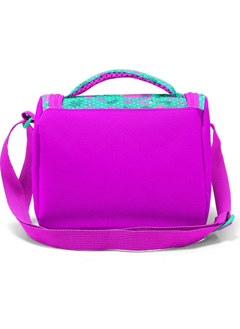 كورال هاي Kids Water Green Pink Flamingo Patterned Thermo Lunch Box 11712