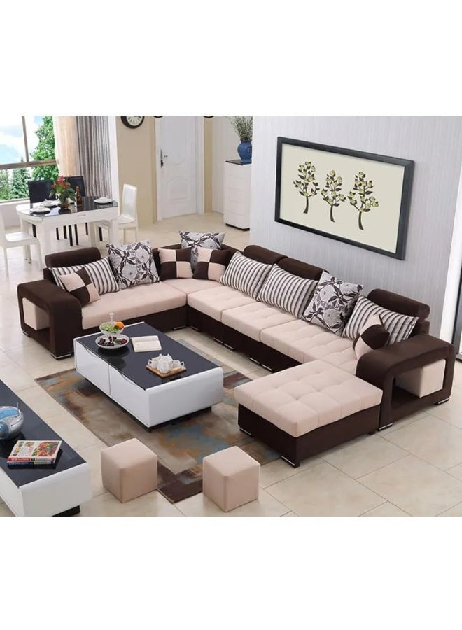 Generic Comfortable and Cozy Sofa Set Modern (brown)  - Image 1