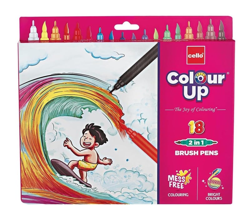 Cello Cello BrushTip Pens Multicolor 18 Shades Set (Pack of 1)  - Image 1