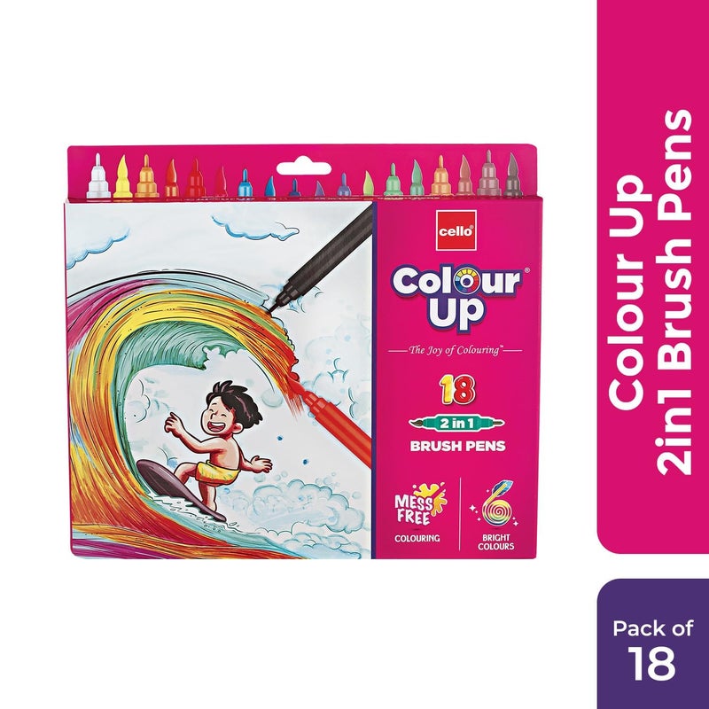 Cello Cello BrushTip Pens Multicolor 18 Shades Set (Pack of 1)  - Image 2