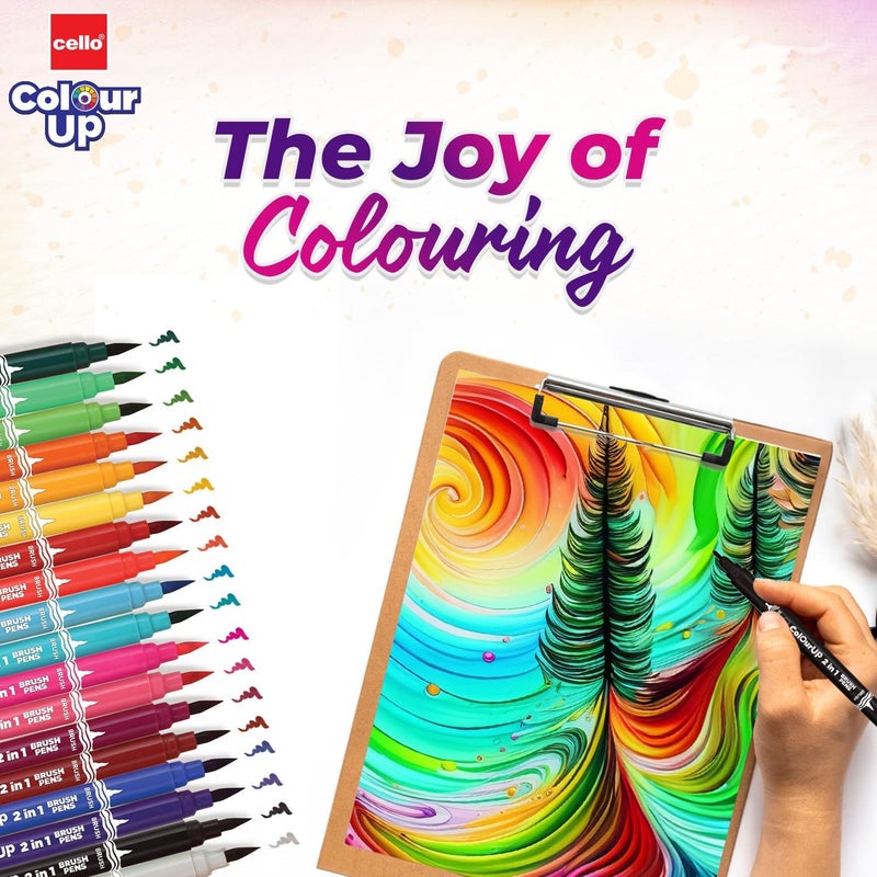 Cello Cello BrushTip Pens Multicolor 18 Shades Set (Pack of 1)  - Image 4