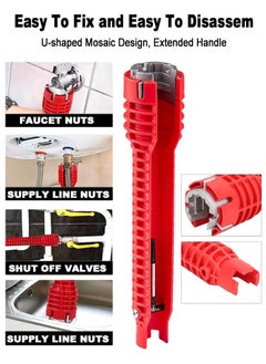 WangPangZi 8-in-1 Multifunctional Plumbing Wrench for Toilet, Sink, Bathroom & Kitchen – Built-In Bubble Level, Compact Design for Tight Spaces  - Image 3