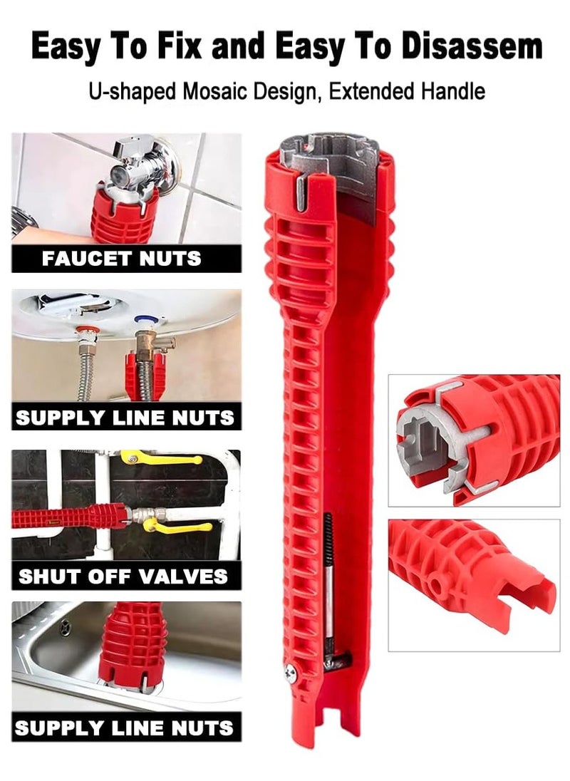 WangPangZi - 8-in-1 Multifunctional Plumbing Wrench for Toilet, Sink, Bathroom & Kitchen – Built-In Bubble Level, Compact Design for Tight Spaces - Image 1