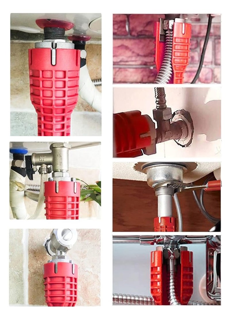 WangPangZi - 8-in-1 Multifunctional Plumbing Wrench for Toilet, Sink, Bathroom & Kitchen – Built-In Bubble Level, Compact Design for Tight Spaces - Image 1