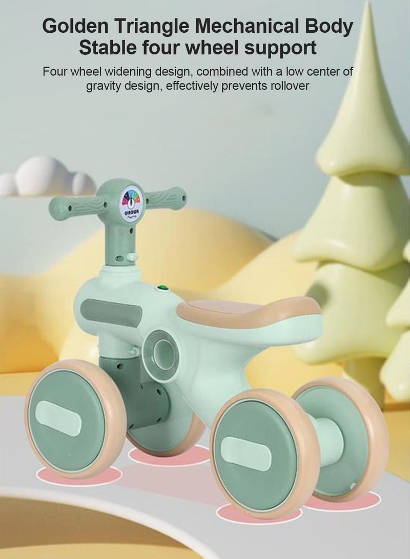 Sharpdo Kids Balance Bike, 4-Wheel Silent and Durable, with Large Anti-Slip Wheels, for 1-3 Years Kids Boys and Girls Gifts, Music and Light-up Indoor Outdoor Ride On Toy - Image 5
