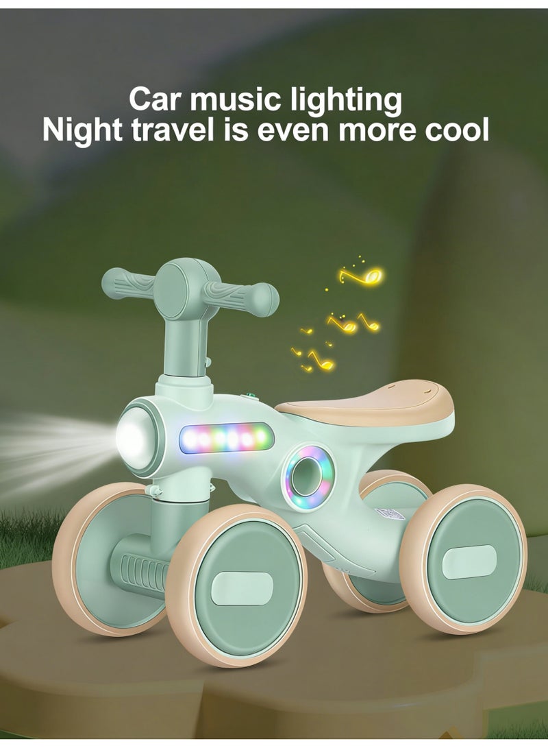 Sharpdo Kids Balance Bike, 4-Wheel Silent and Durable, with Large Anti-Slip Wheels, for 1-3 Years Kids Boys and Girls Gifts, Music and Light-up Indoor Outdoor Ride On Toy - Image 2