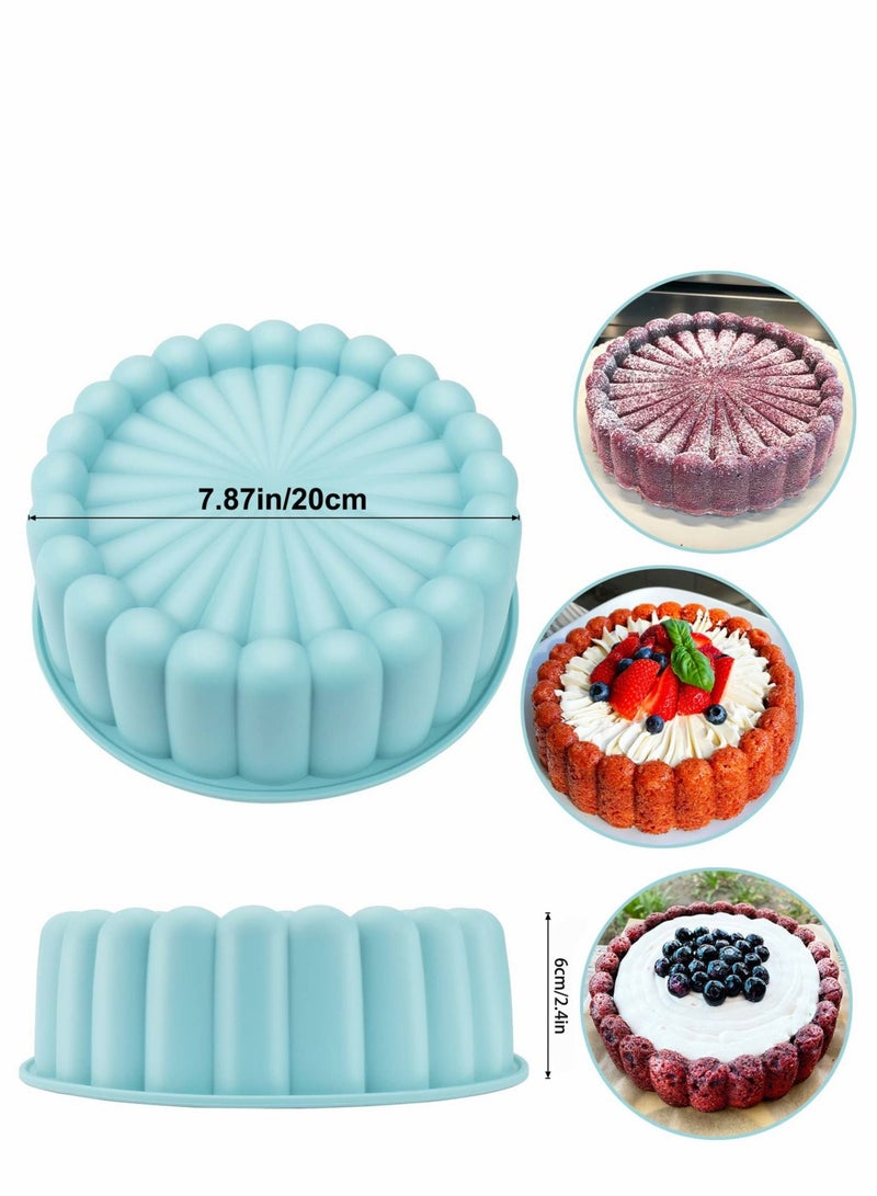 Excefore Charlotte Cake Pan Silicone, 18cm Nonstick Round Molds  - Image 2